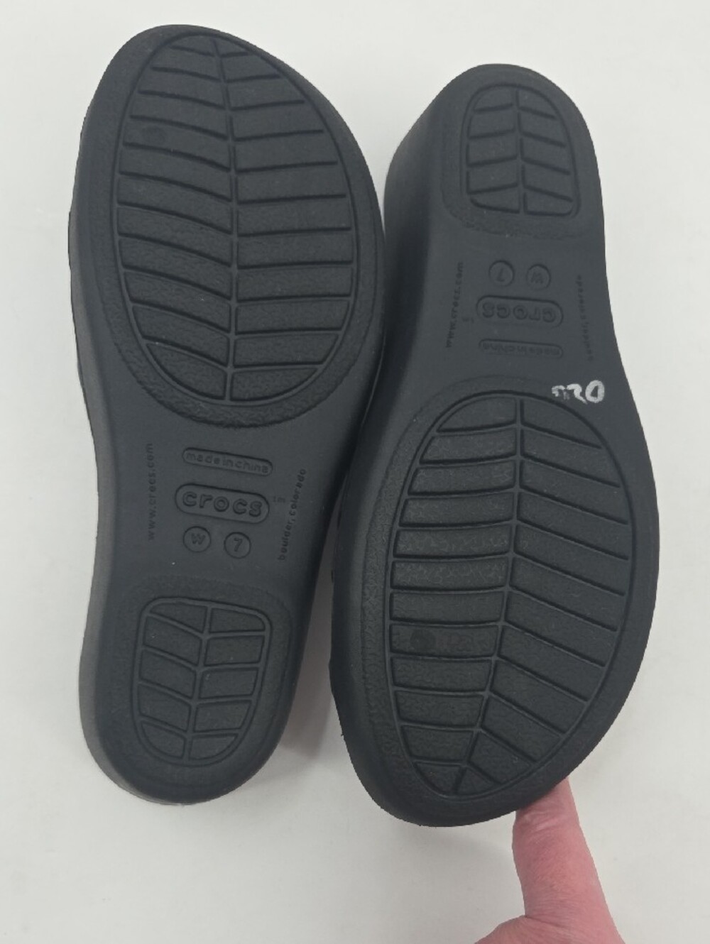Black CROCS Strappy Slide Sandals - Picture 8 of 16